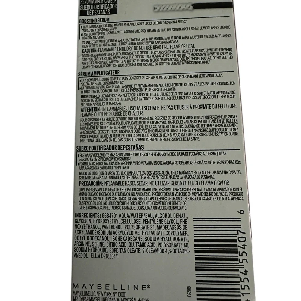 MAYBELLINE NY Lash Sensational Boosting Serum .18oz NIB